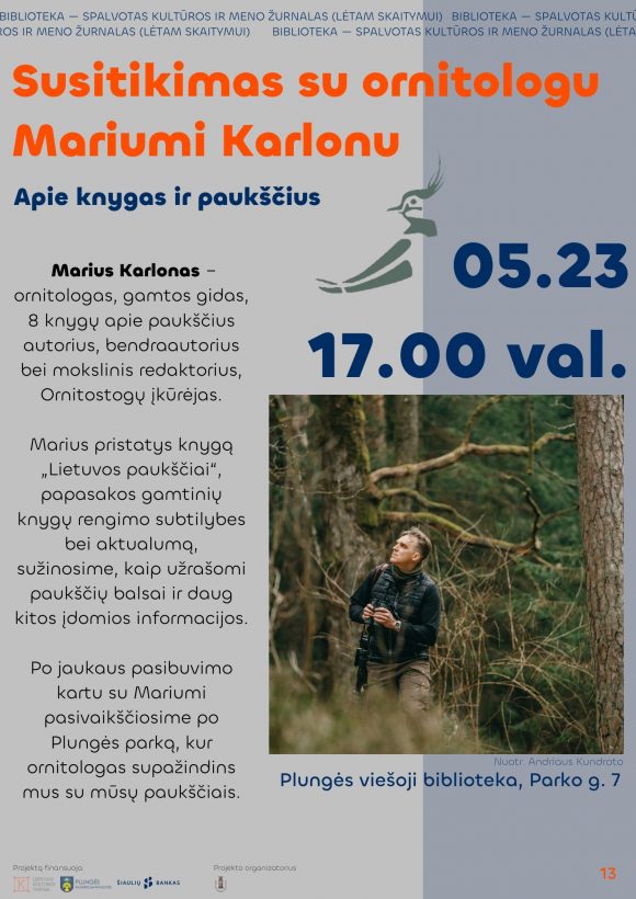 Marius Karlonas Susitikimas su ornitologu Mariumi Karlonu