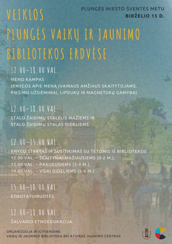 Plungės vaikų ir jaunimo biblioteka kviečia susitikti birželio 15 dieną!