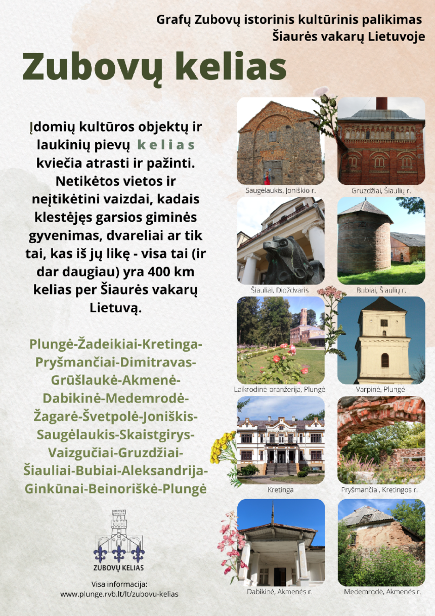 Kviečiame keliauti Zubovų keliu