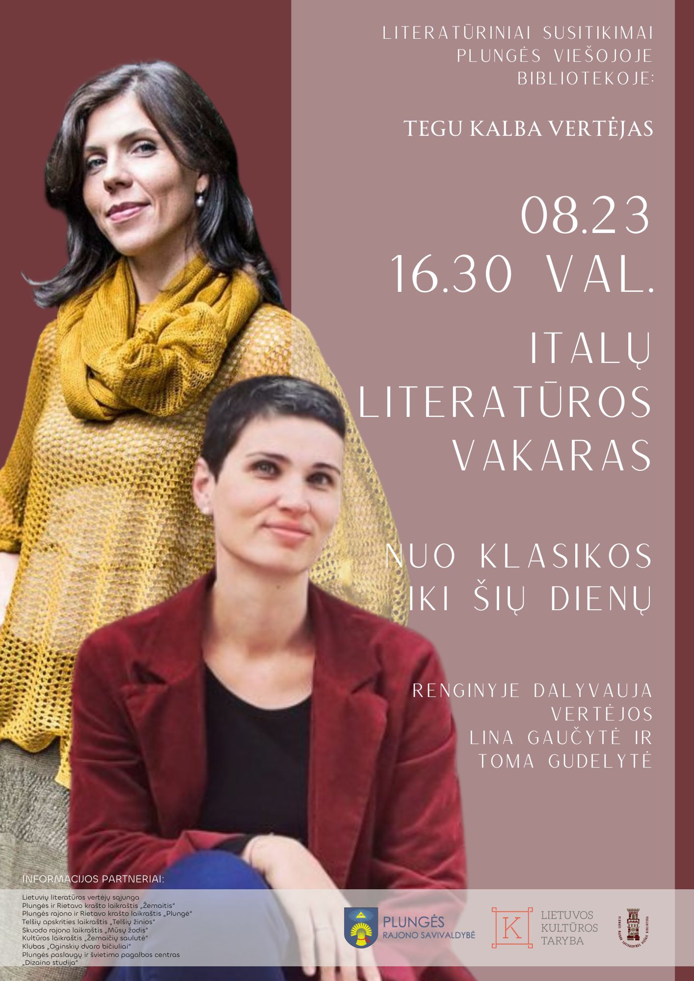 ITALŲ LITERATŪROS VAKARAS „NUO KLASIKOS IKI ŠIŲ DIENŲ”