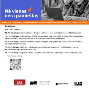 „Nė vienas nėra pamirštas“ ir vėl kviečia klausytis skaitmeninius įgūdžius lavinančių paskaitų
