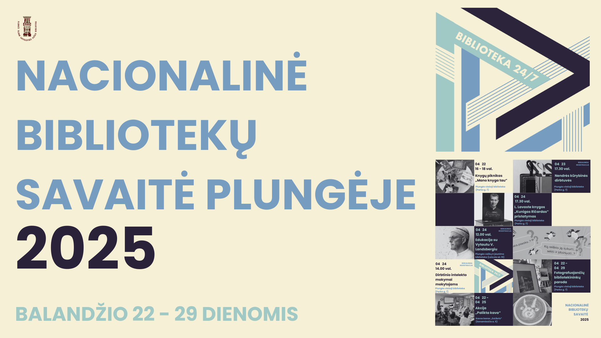 Cover event NACIONALINĖ LIETUVOS BIBLIOTEKŲ SAVAITĖ PLUNGĖJE