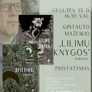 Plakatas Gintauto Mažeikio „Lilimų knyga“ pristatymas